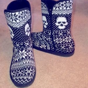 Iron Fist Skull Sweater Fleece Lined Boots